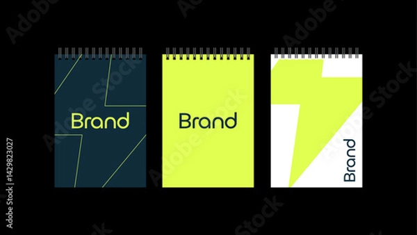 Obraz Editable Vector Design of Modern Spiral Notebooks for Branding