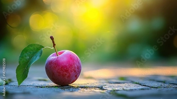 Obraz plum isolated on summer background