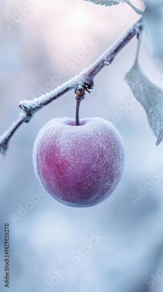 Obraz plum isolated on winter background