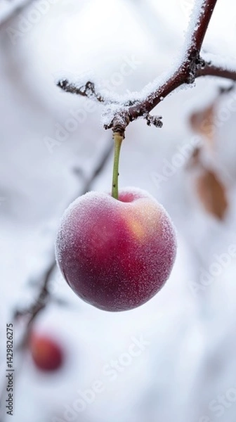 Obraz plum isolated on winter background