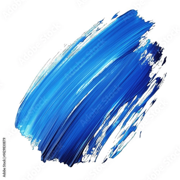Fototapeta vibrant brushstroke in varying shades of blue showcasing smooth texture and fluid motion ideal for backgrounds or artistic designs