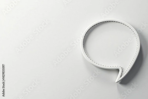 Fototapeta Subtle grayscale speech bubble pattern with dotted outlines on a light gray background, light gray, sophisticated, textile