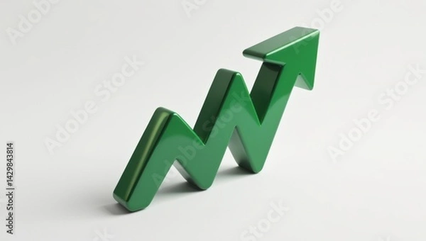 Fototapeta Green Arrow Symbolizing Growth and Positive Progress