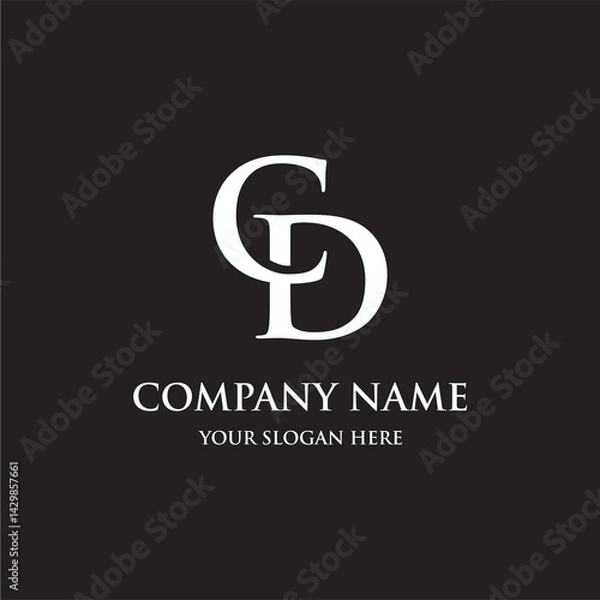 Fototapeta creative simple logo design initial CD
