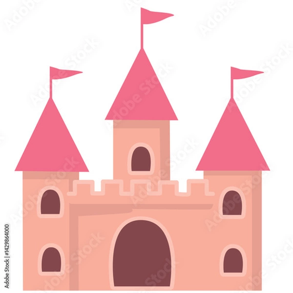 Obraz pink castle vector illustration