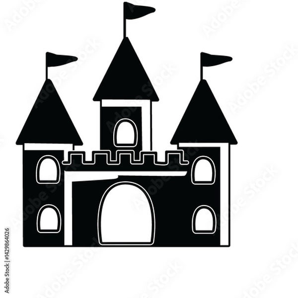 Obraz Castle on a white background. Silhouette of a castle.