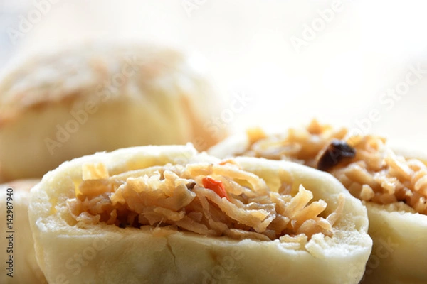 Fototapeta 長野県郷土料理　おやき　切り干し大根