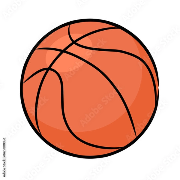 Obraz basketball isolated on white background, basketball illustration
