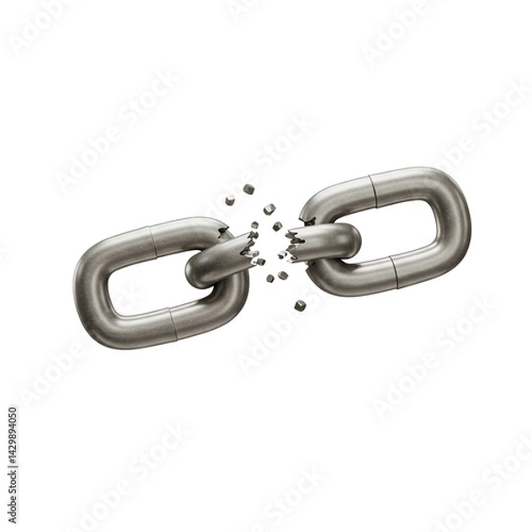 Fototapeta Snapped Chain Link World Press Freedom Day Censorship Broken Freedom Media Control Information Blockade Suppression Journalism Impairment Restricted Press