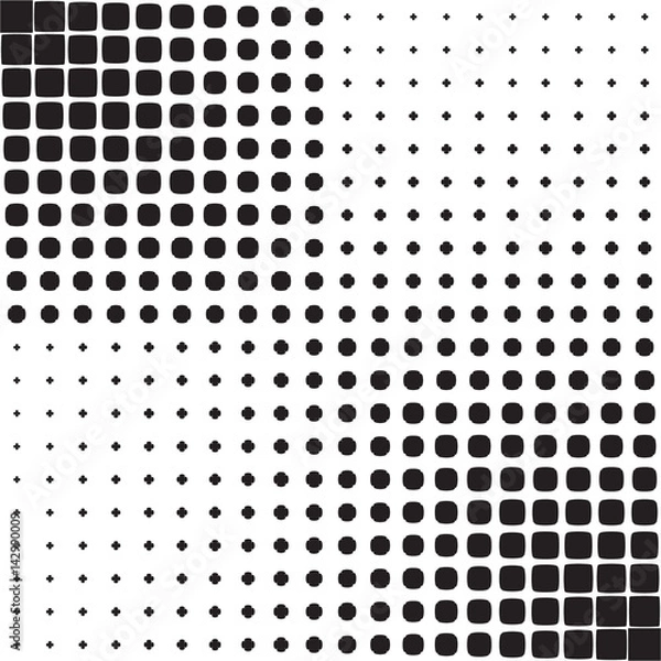 Obraz Abstract seamless geometric pattern from figures of different sizes, halftone