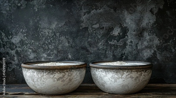 Fototapeta Elegant top view image of Greek yogurt, a rich source of vitamin D and calcium, perfectly isolated for a clean  