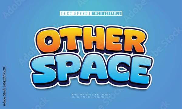 Fototapeta Other Space 3D cartoon comic style editable text effect for creative designs.