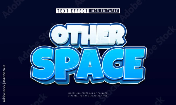 Obraz Other Space 3D cartoon comic style editable text effect for creative designs.