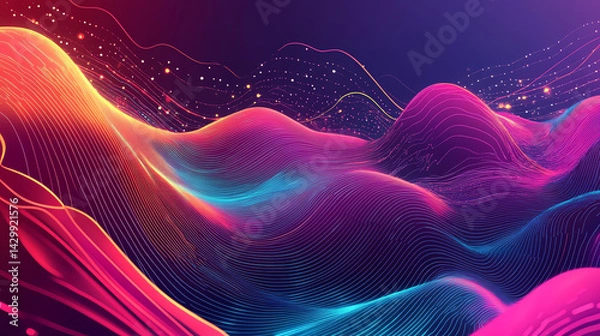Obraz Abstract Colorful Waves Flowing Dynamically