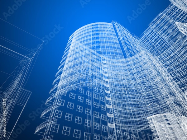 Obraz Abstract architecture background 3D illustration