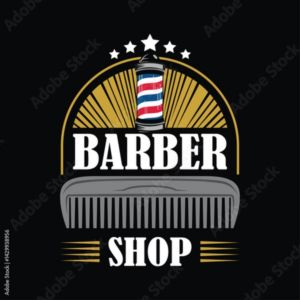 Obraz Barbershop -  barber logo with comb on it