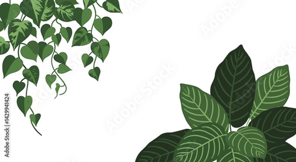 Obraz Green Tropical Plants Background