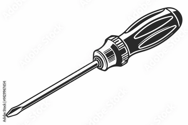 Fototapeta screwdriver  silhouette vector 