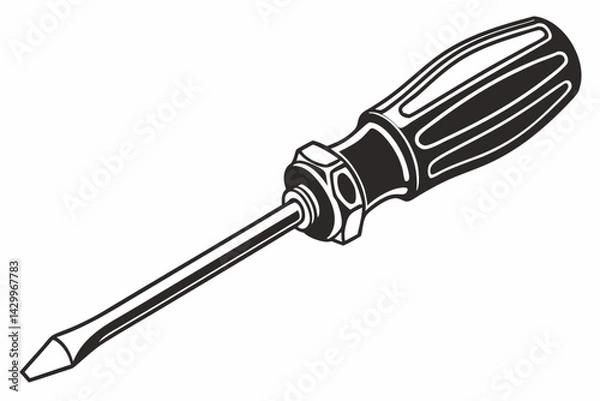Fototapeta screwdriver  silhouette vector 