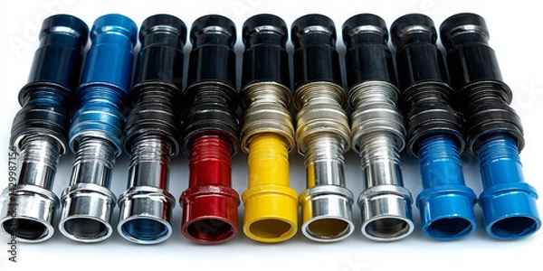 Fototapeta  Colorful Metal Connectors for Various Applications