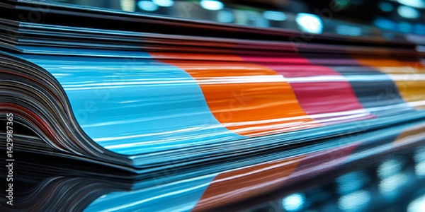Fototapeta  Colorful Paper Stack in Motion