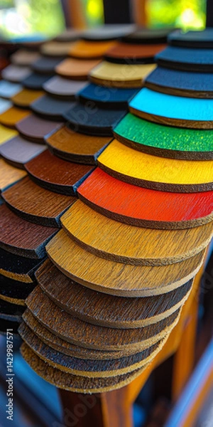 Fototapeta  Colorful Wooden Tiles in Various Shades