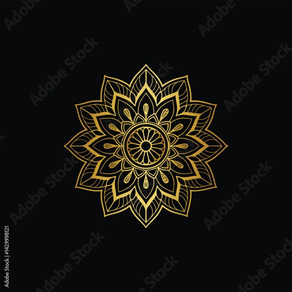 Fototapeta Download Mandala design in golden color Stock Vector and explore similar vectors at Adobe Stock