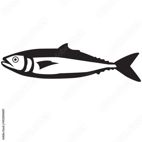 Obraz Fish on a white background. Fish silhouette.