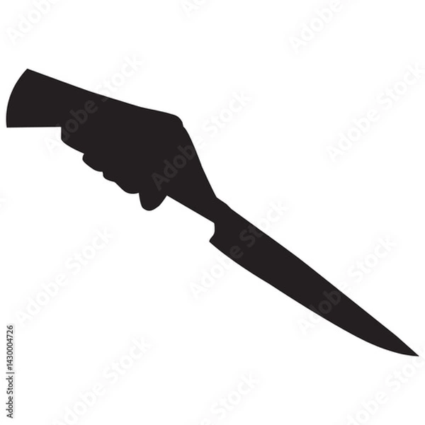 Obraz hand with knife silhouette