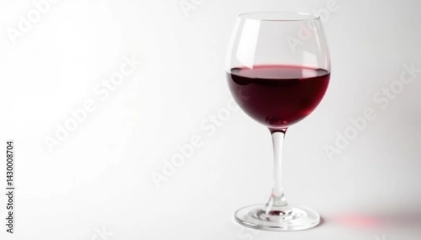 Obraz Rich red wine in a glass, pristine white backdrop, still life, white background, image