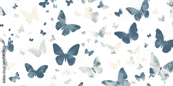 Obraz Butterfly pattern on black is delicate and graceful, giving off sense of wonder and gentle beauty