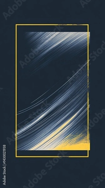 Fototapeta Illustration vertical abstract technology AI digital frame for background Abstract brush strokes in dark colors and gold. template modern frame
