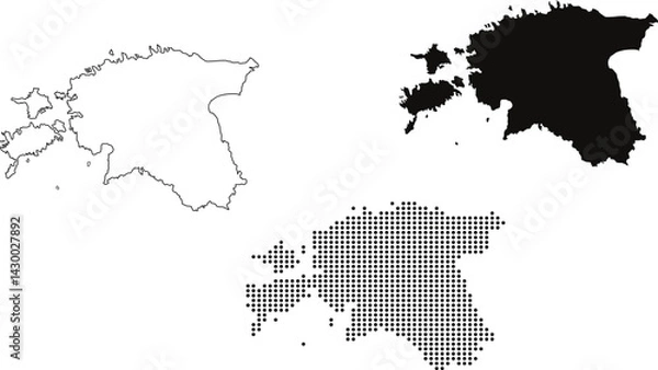 Fototapeta 3 style map of Estonia Vector illustration