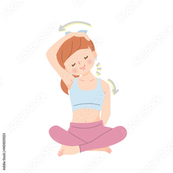 Fototapeta 首と肩周りをストレッチする女性