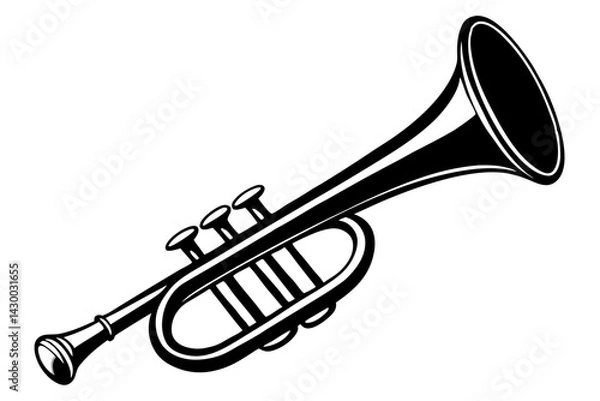 Fototapeta bugle  silhouette vector  illustration