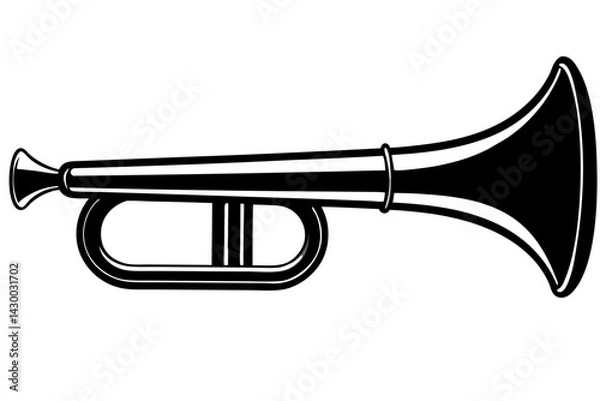Fototapeta bugle  silhouette vector  illustration