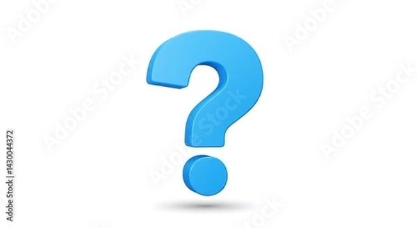 Fototapeta Blue Question Mark on White Background