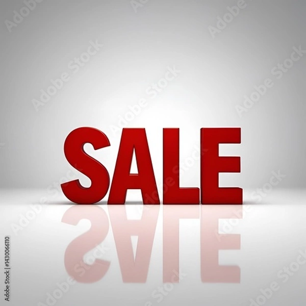 Fototapeta Background word sale, discount, merchandise, promotion, red, store - Generative Ai
