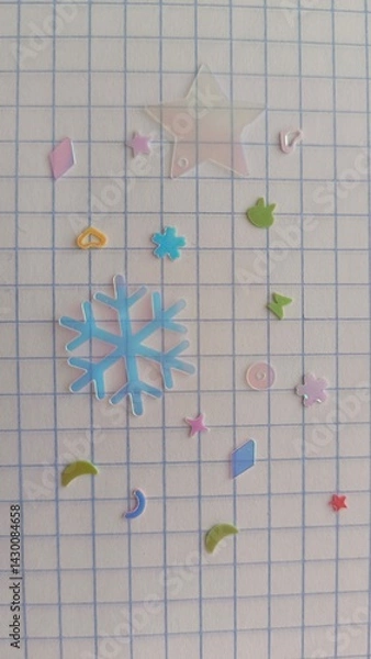 Obraz Scattered multi-colored seqines isolated on white background