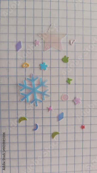 Obraz Scattered multi-colored seqines isolated on white background