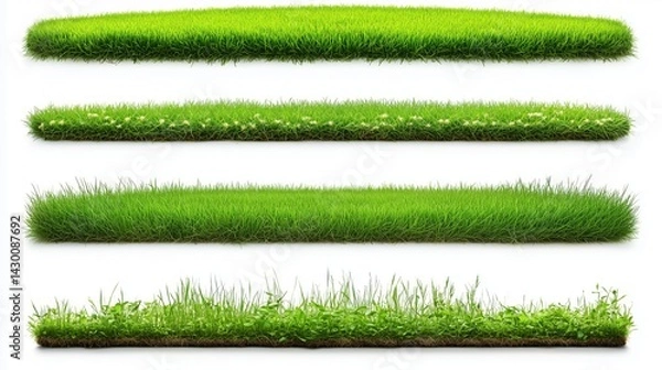 Fototapeta Grass varieties display with different heights, textures, colors, and growth patterns in natural settings for landscaping projects