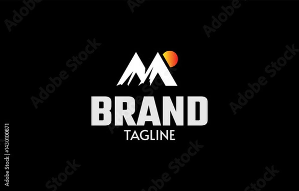 Obraz Letter M mountain monogram logo design template