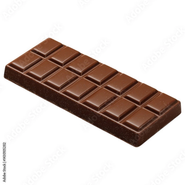 Fototapeta Delicious chocolate bar with rich flavor and smooth texture perfect for dessert lovers isolated on transparency background