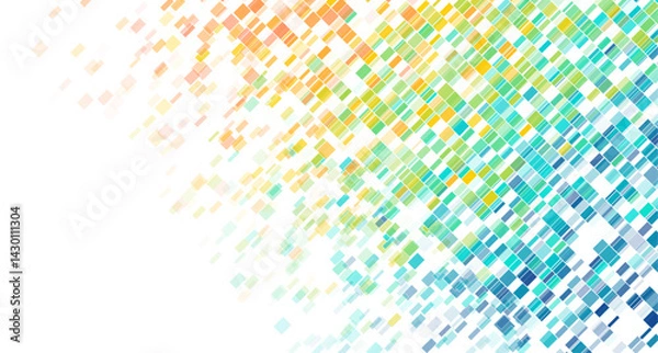 Fototapeta Colorful gradient mosaic squares abstract geometric concept background. Vector design