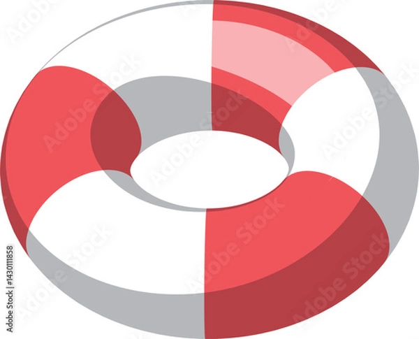 Obraz 赤と白の浮き輪のイラスト