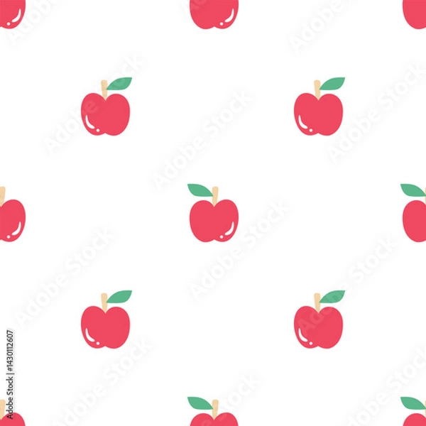 Fototapeta apple seamless pattern design for background, wallpaper, carpet, textile design, fabric, blanket, blanket for kids, card, wrapping paper, notebook , diary cover, tile design, decoration and etc.
