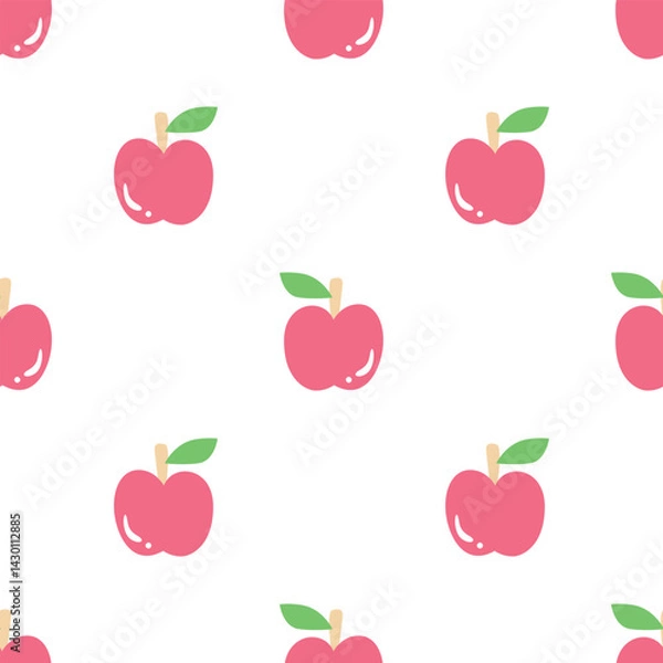 Obraz Apple seamless pattern design for background, wallpaper, carpet, textile design, fabric, blanket, blanket for kids, card, wrapping paper, notebook , diary cover, tile design, decoration and etc.
