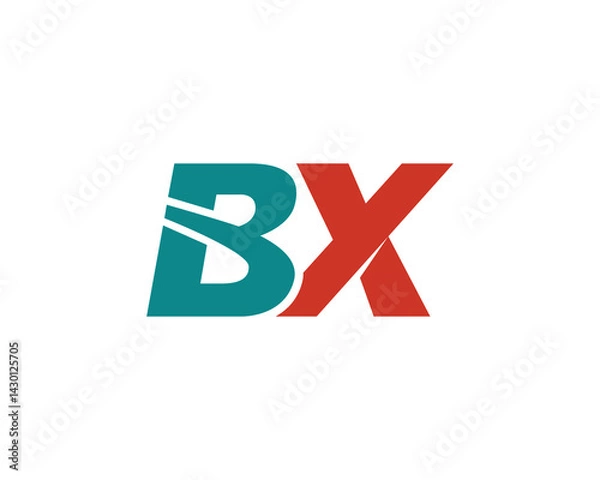 Obraz BX logo design vector template. BX