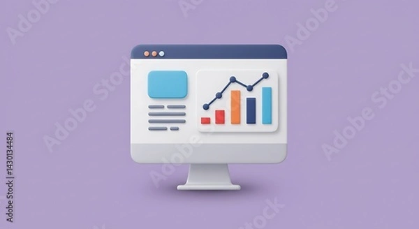 Obraz Computer Screen Showing Data Graph Information