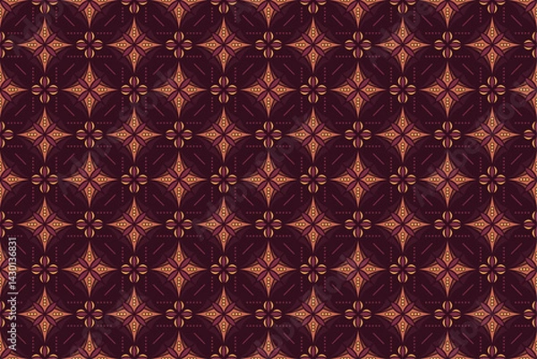 Fototapeta Brown Batik Seamless Pattern